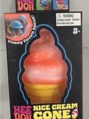 Nice Cream Cone Squishy Sensory Toy - Orange & Yellow